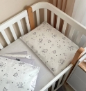 Set lenjerie de schimb pentru patut bebe 3 piese Galaxi gri